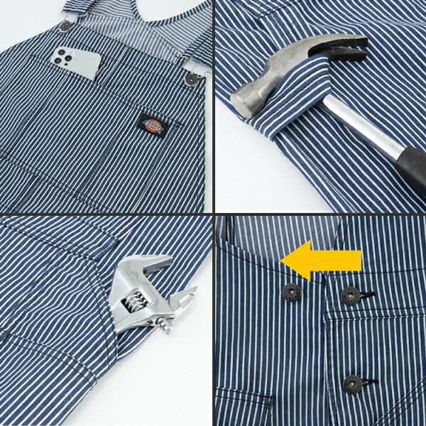 Dickies（ディッキーズ） D-7109 ライトST ヒッコリー オーバーオール