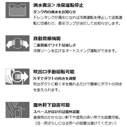 ダイキン工業 スポットエアコン クリスプ(一体型)SUBSP1HT 三相200V　床置スリム・直吹形 1人用 [法人限定]_4