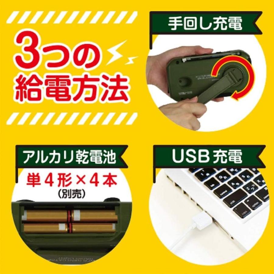 【10個セット】 手回し充電ラジオライト | 充電式ラジオライト ラジオライト LEDライト 手回しライト スマホ充電 ライト スポットライト 防災ライト 防水ライトの画像