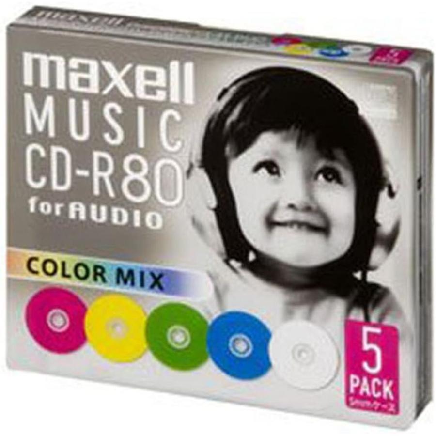 【20個セット】 音楽用CD-R 80分 カラーミックス(5枚) | マクセル CD-R CD-R80 音楽用ディスク カラーミックス 80分 音楽CD 5枚パック プリンタブル非対応 CDレ_1
