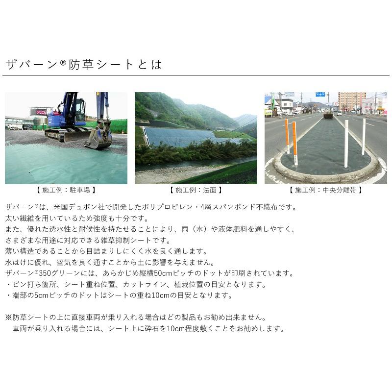 ザバーン 防草シート 350G  2m×30m XA-350G2.0  砂利下シート 高耐久 デュポン 350グリーン  [法人限定] 【在庫有り】_1