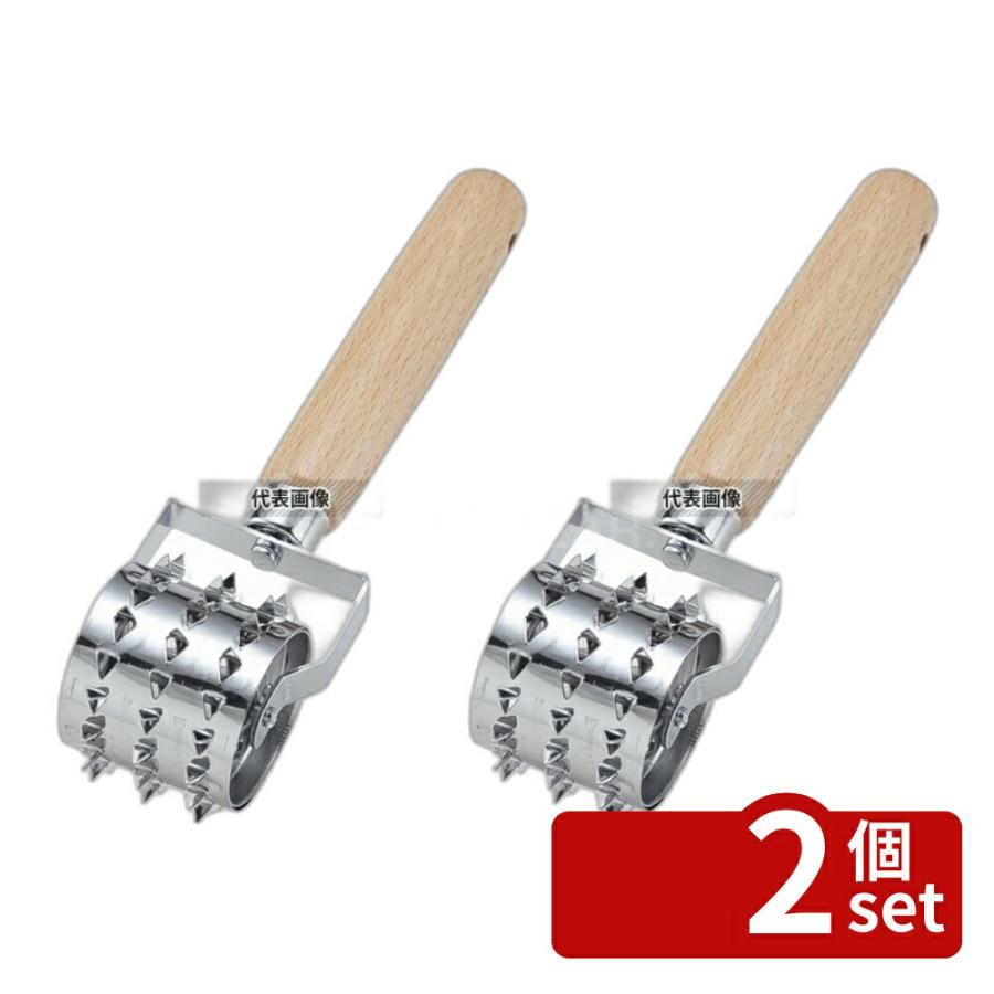【2個セット】江部松商事 木柄 ミートローラー (50×180)  50×180  肉類/下ごしらえ No.0735500 | 