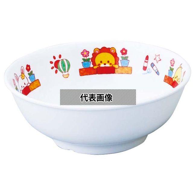 アヅミ産業 メラミン子供食器 みんなともだち。丼 YMD-1 アイボリー YMD-1MTIV φ158×59  No.1026720 | 