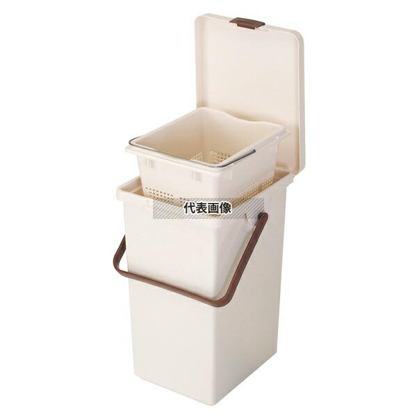 【2個セット】積水テクノ成型 セキスイ 水切りエコペールセット 18L MPS18BE 18L 257×316×H390 ペール No.3555200_1