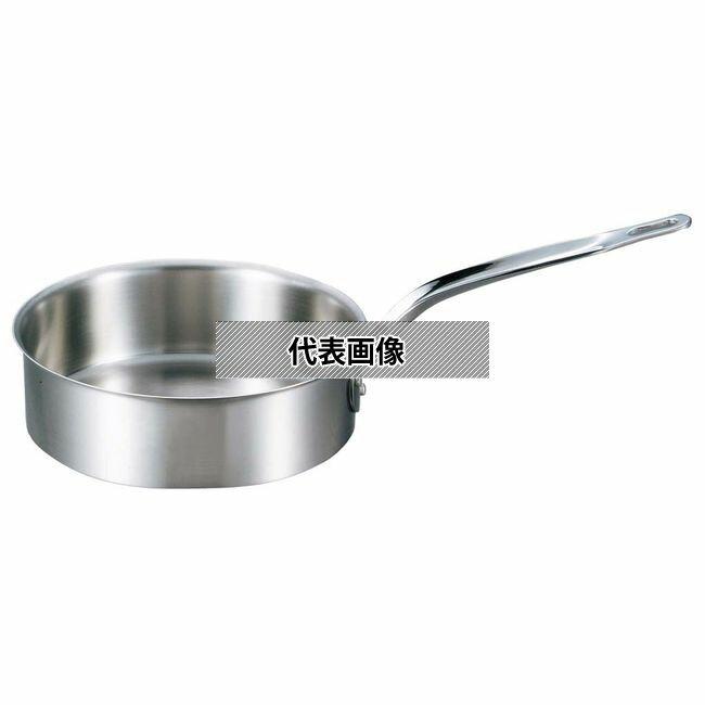 【2個セット】EBM(江部松) ビストロ 三層クラッド 浅型片手鍋 24cm 蓋無 OD258×BD215 片手鍋 No.4146300 IＨ・ガス兼用鍋 片手鍋_1