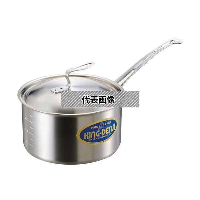 【2個セット】NAKAO(中尾) ニューキングデンジ 深型片手鍋 (目盛付) 18cm 2.7L φ195 No.4328100 IH/ガス兼用鍋_1