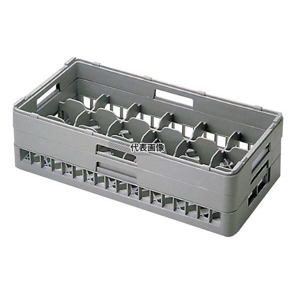 【5個セット】BK ハーフ グラスラック18仕切 HG-18-95 250×500×H125 バスボックス/洗浄ラック No.4968900