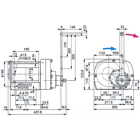 富士製作所 手動ウインチ ポータブルウインチ PNW-1500N : ファースト 