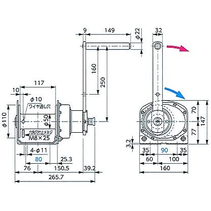 富士製作所　手動ウインチ　ポータブルウインチ　PZW-100N_1