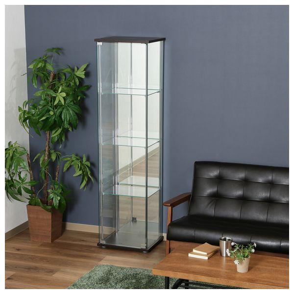 不二貿易 96046 ガラスコレクションケース 4段(背面ミラー付き