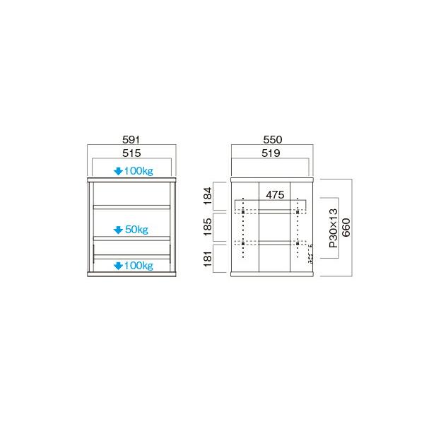 ハヤミ工産(HAMILex) G-3614 オーディオラック 縦4段 高さ660mm
