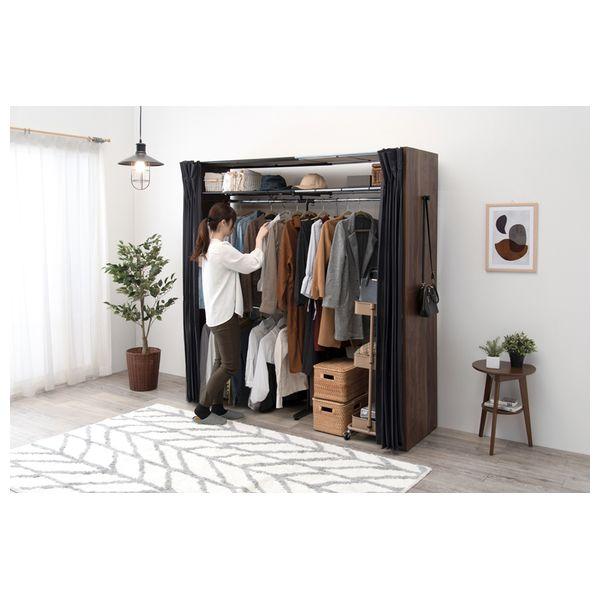 萩原 伸縮クローゼット ウォルナット VR-7243WN [2090973400] 【お客様