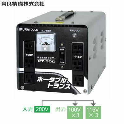 育良精機(イクラ)　PT-50D　ポータブルトランス　AC200V　変圧トランサー(屋内用)　降圧専用 