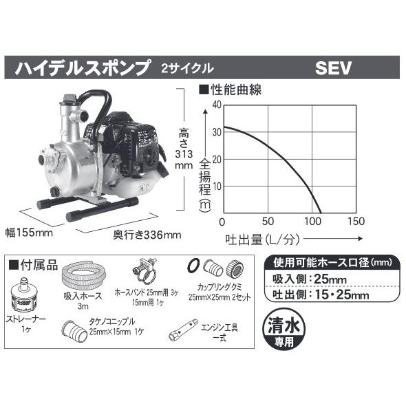 工進(KOSHIN) ハイデルスポンプ SEV-25L 2サイクル エンジン 工進 ハイデルスポンプ SEV-25L (散布機) 価格比較 - 価格.com