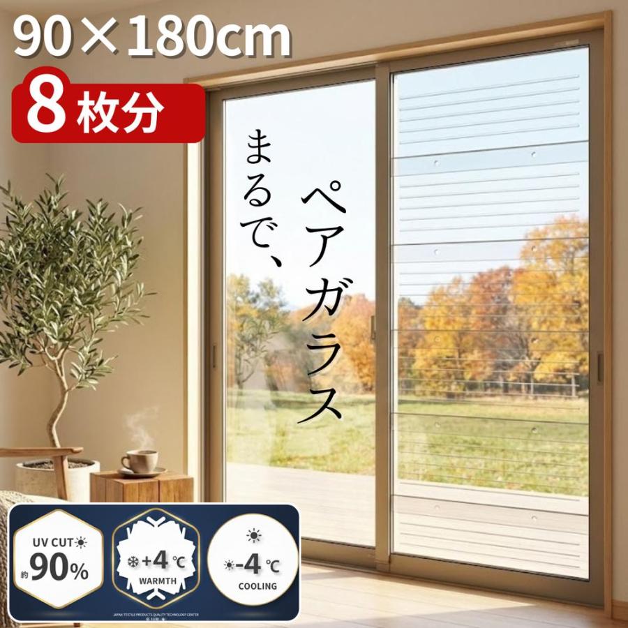 船窓風　ガラス窓6枚セット　値段交渉可能 2026新商品【掃き出し窓8枚分】 まるで、ペアガラス 二重窓パネル | 二