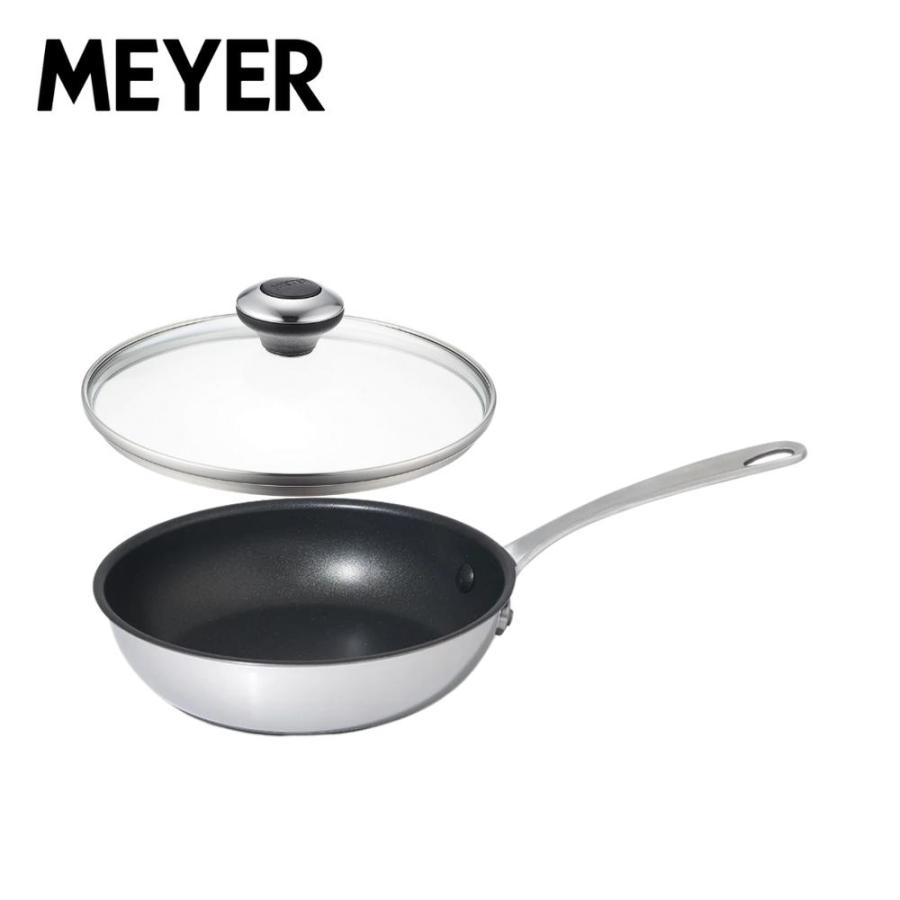 MEYER(マイヤー) ホワイトスチールフライパン20cm 蓋付き