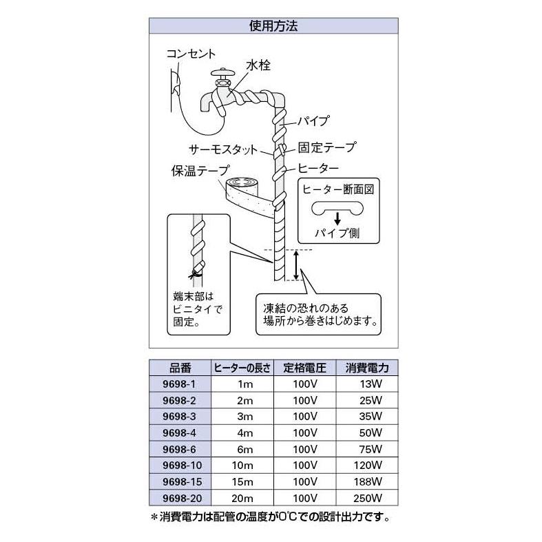 ◆カクダイ 水道凍結防止帯給湯給水管兼用  9698-20｜firstnet｜03