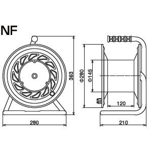 日動工業 30mコードリール 単相200V標準型ドラム(屋内用) NF-EK230-15A