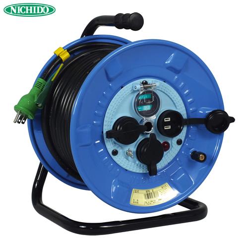 日動工業 30mコードリール 100V防雨・防塵型ドラム(屋外用) NPW-EB33
