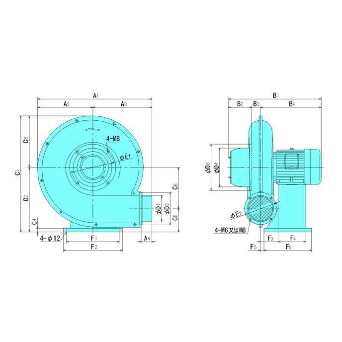 西村電機 NK-200E 三相200V 汎用送排風機 (50/60Hz選択) [配送制限商品 