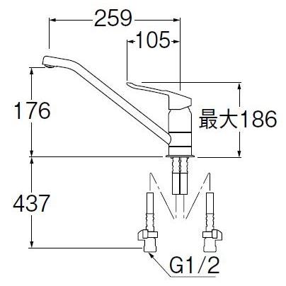SANEI 三栄水栓(SANEI) K87110ETJV-13 シングルワンホール混合栓