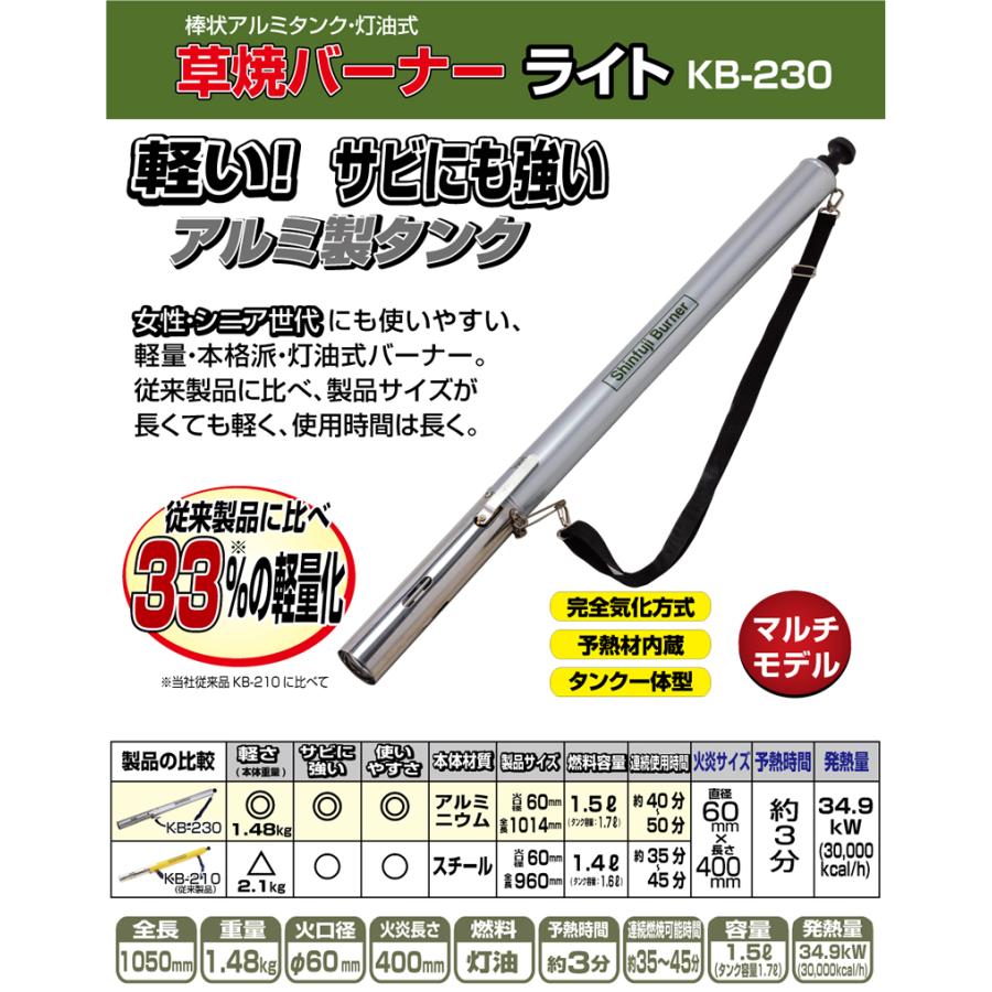 新富士バーナー 棒状アルミタンク・灯油式 草焼バーナーライト KB-230【在庫有り】｜firstnet｜02
