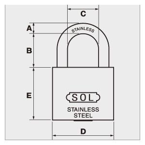 SOL HARD (ソールハード)　No.3500　オールステンロック南京錠 30mm　同一鍵　単品｜firstnet｜02