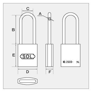 SOL HARD (ソールハード)　No.2500コンセントロック南京錠　ツル長　15mm　普通品　単品 |  | 01