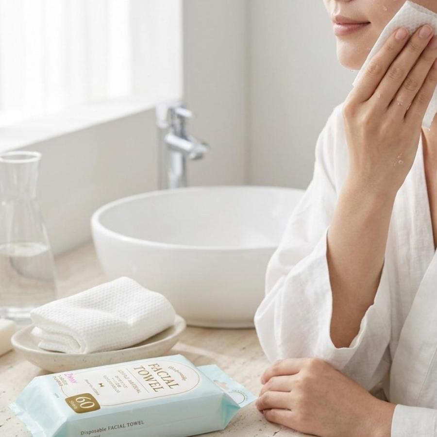 使い捨てフェイシャルタオル 60枚 72個セット FACIAL TOWEL 2WAY