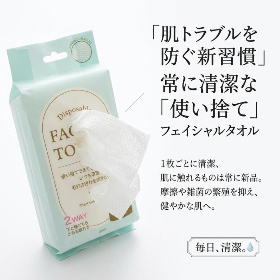 使い捨てフェイシャルタオル 60枚 72個セット FACIAL TOWEL 2WAY