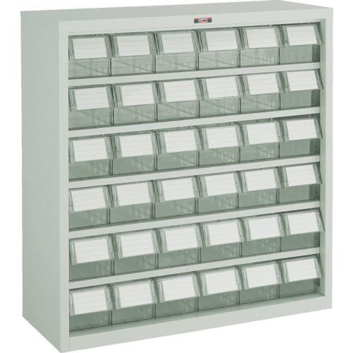 ■TRUSCO コンテナラックケース バンラックケース L型 透明引出小X36個 H880 透明 305LN36S(TM)(3036740)[送料別途お見積り][法人限定]