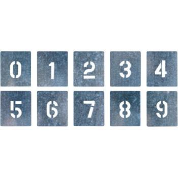 吹付けプレート 「数字」 10枚セット 小サイズ 文字高50㎜