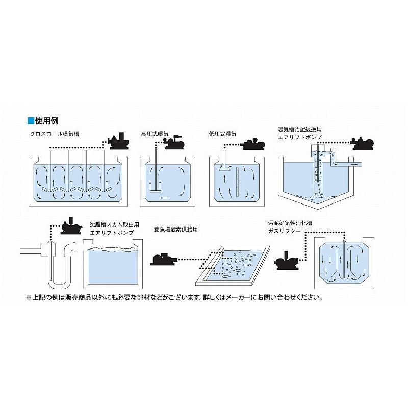 鶴見製作所(ツルミポンプ) 曝気用 ルーツブロワ RSR-100 三相200V 50Hz(東日本用) 口径100mm 5.5kw [法人限定]_3