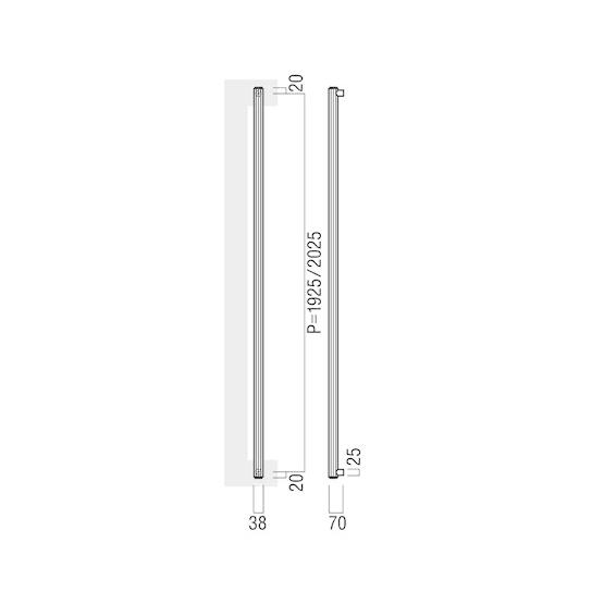 UNION(ユニオン) T57-01-023-P2025 ドアハンドル 押し棒 1セット(内外