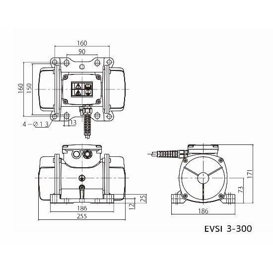 EXEN（エクセン） 低周波振動モーター EVSI3-300 2極3相200V [配送制限