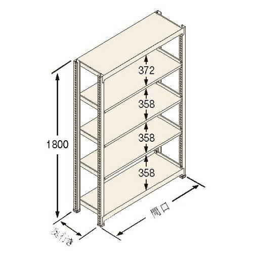 扶桑金属工業 中量ラック　Ｊタイプ500kg GSN-J1812B5R 連結：棚板天地5段 [法人・事業所限定][送料別途お見積り]