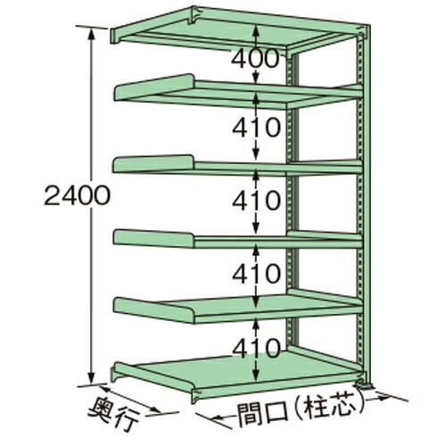 扶桑金属工業 中量ラック ME2418L06R 単連:連結タイプ 棚：6段(天板含む) [法人限定][送料別途お見積り]