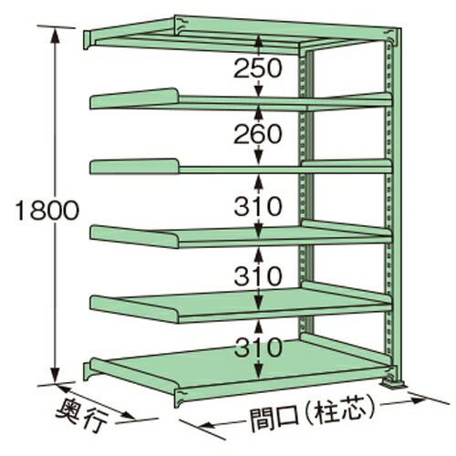 扶桑金属元素産業 中量仕合わせ ML1818J06R 単連:繋ぎ合わせる印字機 棚：6段(天板含む) [法人押さえる][貨物輸送別途お積もり書き]