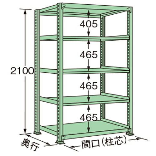 扶桑金属工業 中量ラック MS2118L05T 単連:単体タイプ 棚：5段(天板含む) [法人限定][送料別途お見積り]