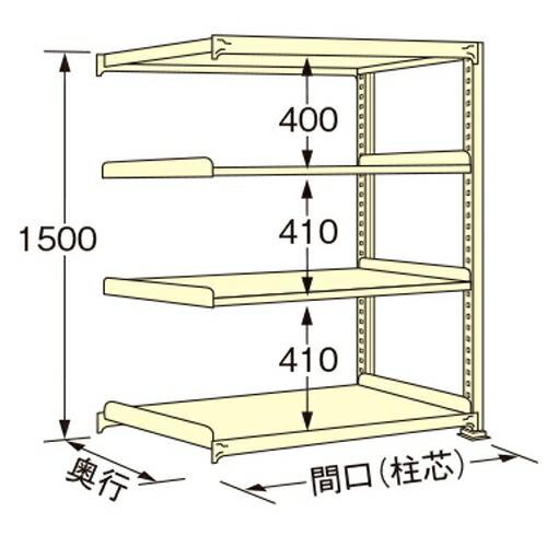 扶桑金属工業 中量ラック WE1515L04R 単連:連結タイプ 棚：4段(天板含む) [法人限定][送料別途お見積り]