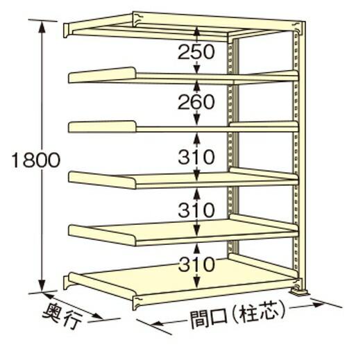 扶桑金属元素産業 中量仕合わせ WE1812L06R 単連:繋ぎ合わせる印字機 棚：6段(天板含む) [法人押さえる][貨物輸送別途お積もり書き]