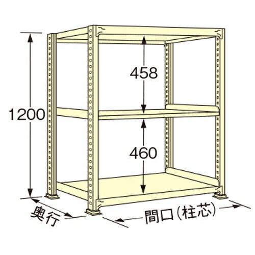 扶桑金属工業 中量ラック WE1509M03T 単連:単体タイプ 棚：3段(天板
