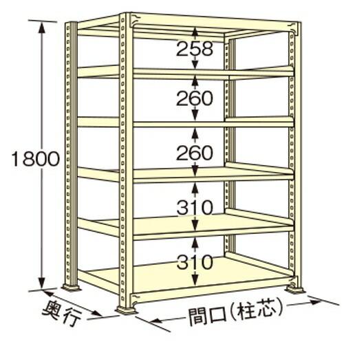 扶桑金属工業 中量ラック WM1815L06T 単連:単体タイプ 棚：6段(天板含む) [法人限定][送料別途お見積り]