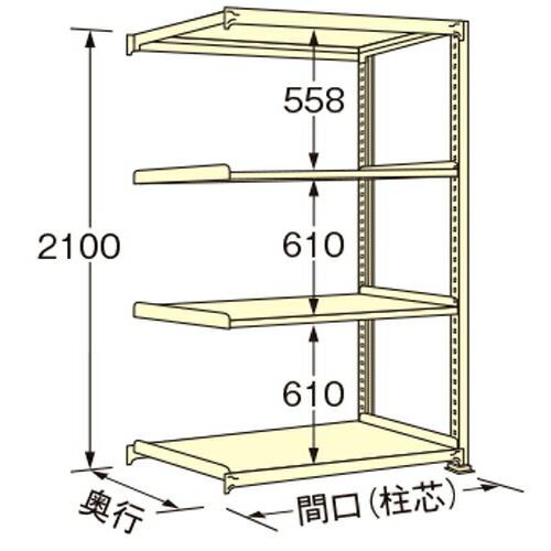 扶桑金属工業 中量ラック WM2118K04R 単連:連結タイプ 棚：4段(天板含む) [法人限定][送料別途お見積り]