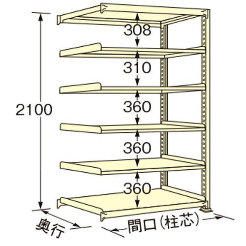 扶桑金属元素製作 中量仕合わせ WM2118K06R 単連:繋ぎ合わせる印字機 棚：6段(天板含む) [法人押さえる][貨物輸送別途お積もり書き]