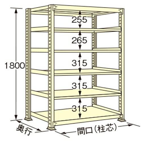 扶桑金属工業 中量ラック WS1809M06T 単連:単体タイプ 棚：6段(天板含む) [法人限定][送料別途お見積り]