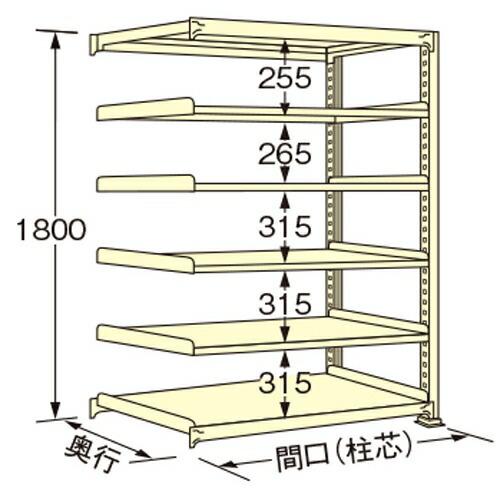 扶桑金属工業 中量ラック WS1815S06R 単連:連結タイプ 棚：6段(天板含む) [法人限定][送料別途お見積り]