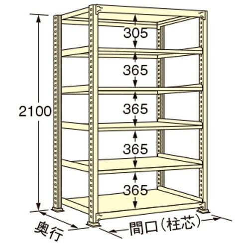 扶桑金属工業 中量ラック WS2112S06T 単連:単体タイプ 棚：6段(天板含む) [法人限定][送料別途お見積り]