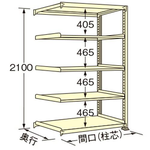 扶桑金属工業 中量ラック WS2115S05R 単連:連結タイプ 棚：5段(天板含む) [法人限定][送料別途お見積り]