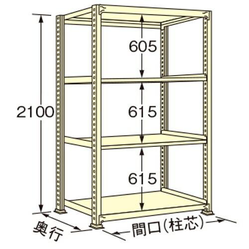 扶桑金属元素産業 中量仕合わせ WS2118M04T 単連:単体手あい 棚：4段(天板含む) [法人押さえる][貨物輸送別途お積もり書き] ラック、シェルフ、本棚-スチールラック